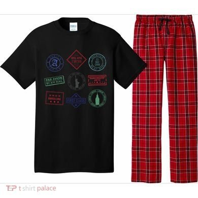 Passport Stamps Travel Pajama Set