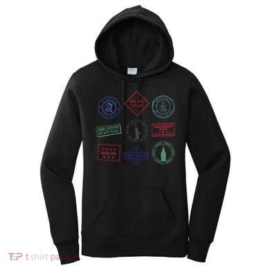 Passport Stamps Travel Women's Hoodie