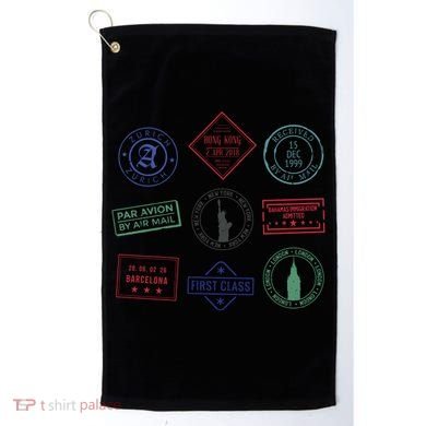 Passport Stamps Travel Golf Towel