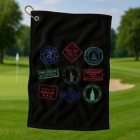 Passport Stamps Travel Golf Towel thumb 1