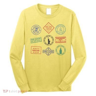 Passport Stamps Travel Long Sleeve Shirt