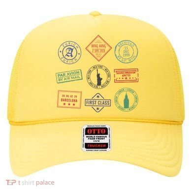 Passport Stamps Travel Hat