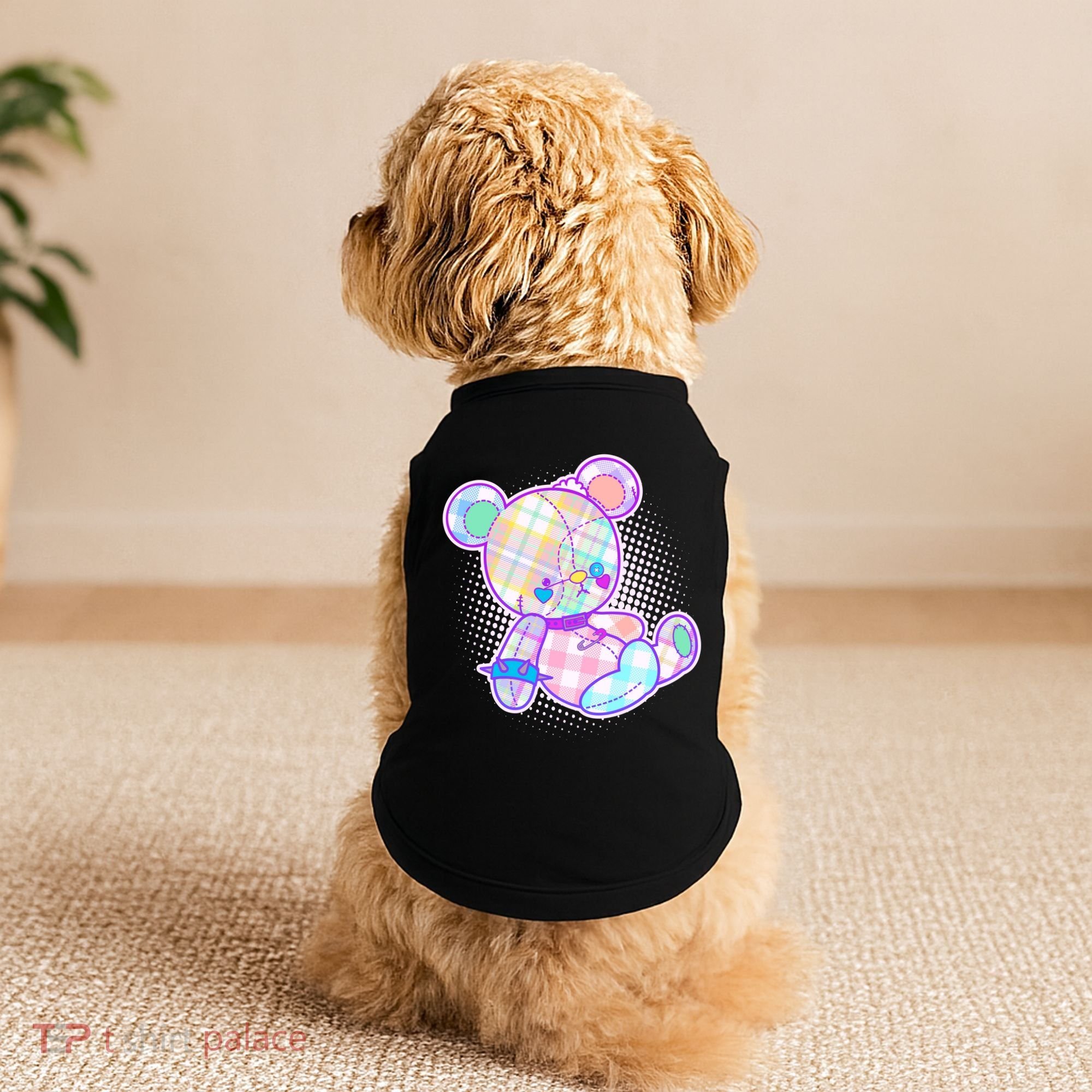 Pastel Kawaii Cute Goth Punk Teddy Bear Doggie Tank
