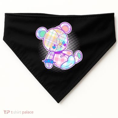 Pastel Kawaii Cute Goth Punk Teddy Bear USA-Made Doggie Bandana