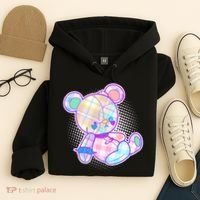 Pastel Kawaii Cute Goth Punk Teddy Bear Hoodie thumb 4