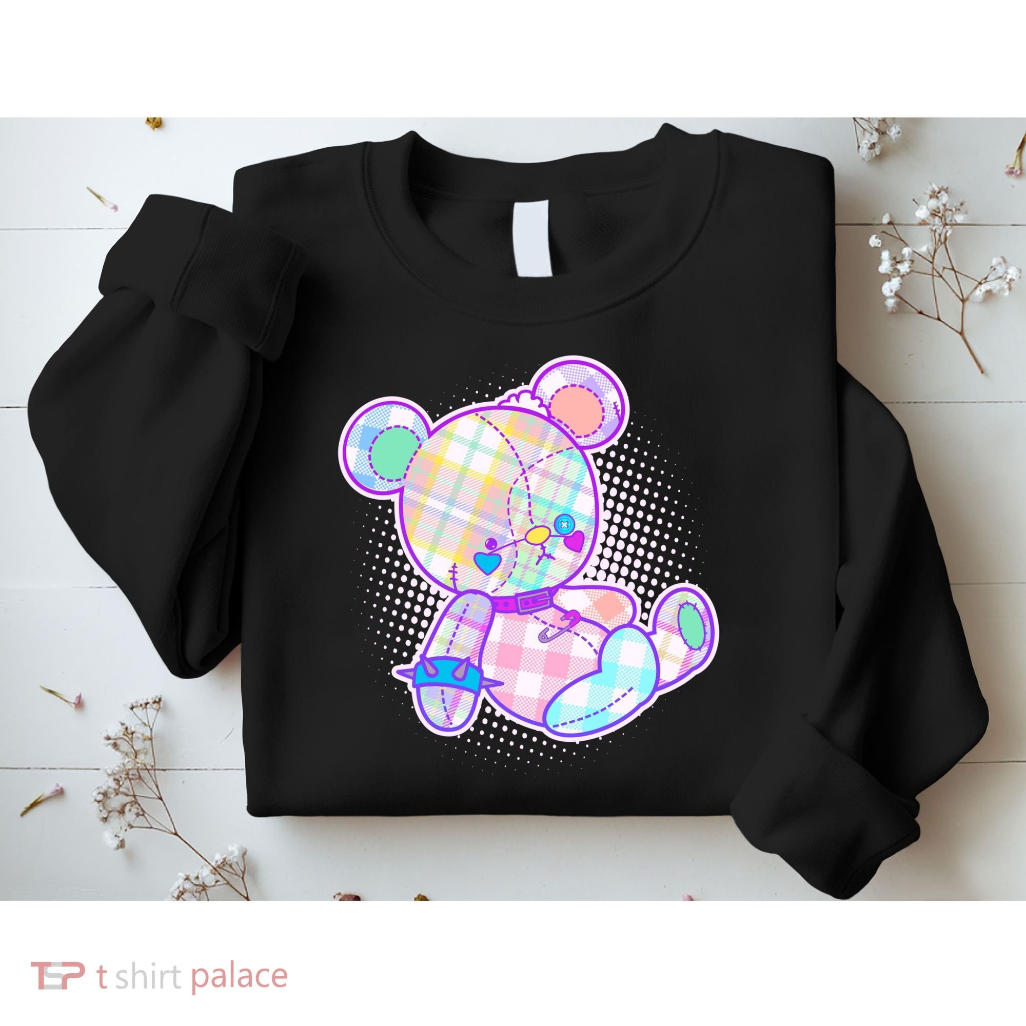 Pastel Kawaii Cute Goth Punk Teddy Bear Sweatshirt