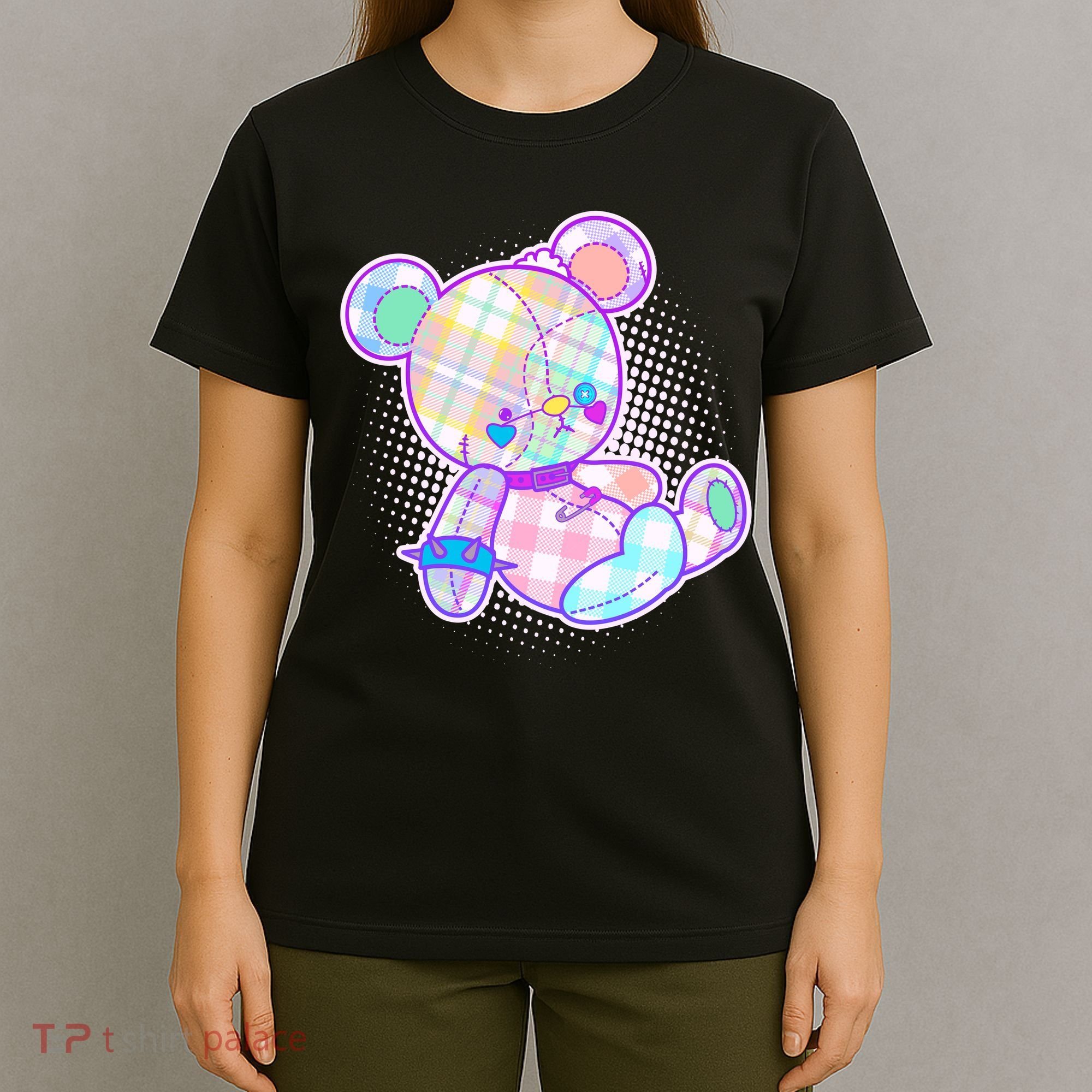 Pastel Kawaii Cute Goth Punk Teddy Bear T-Shirt