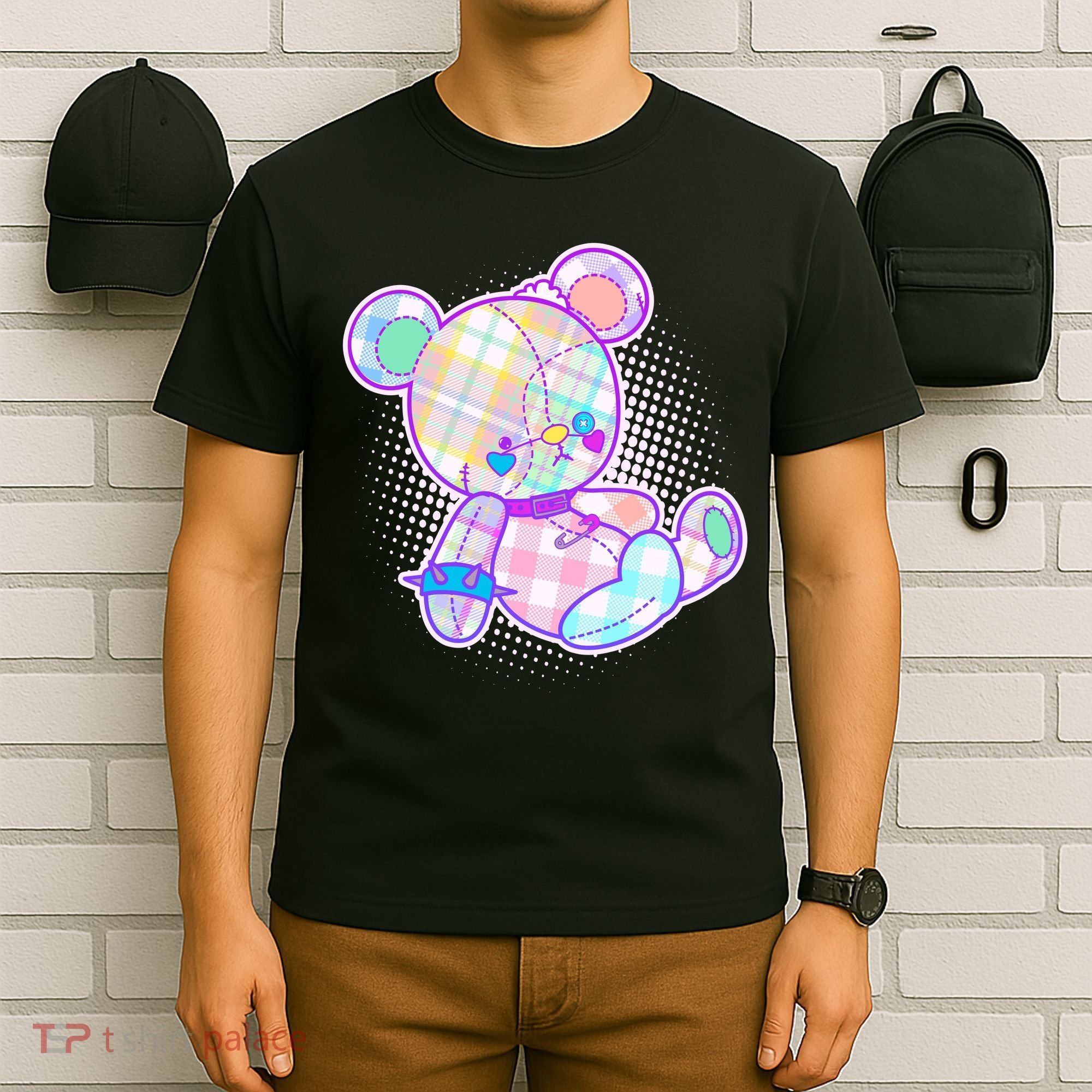 Pastel Kawaii Cute Goth Punk Teddy Bear T-Shirt