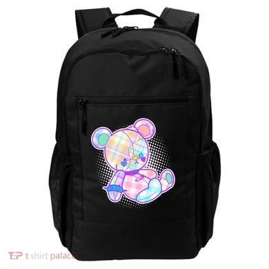 Pastel Kawaii Cute Goth Punk Teddy Bear Backpack
