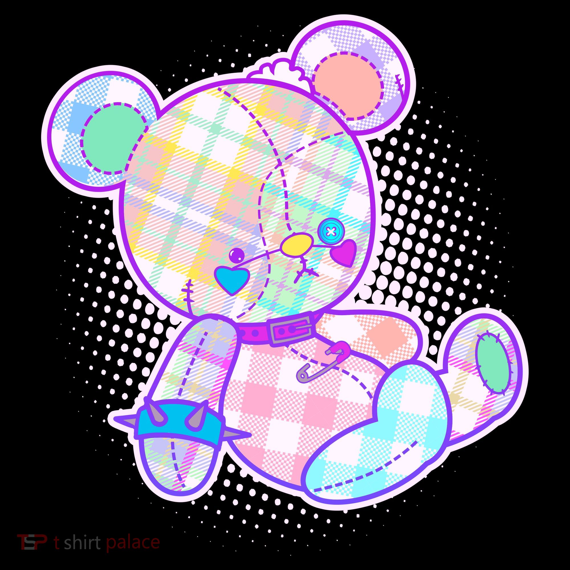Pastel Kawaii Cute Goth Punk Teddy Bear Bucket Hat