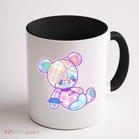 Pastel Kawaii Cute Goth Punk Teddy Bear Coffee Mug thumb 1