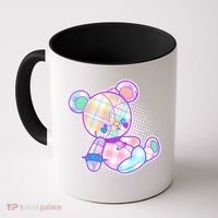 Pastel Kawaii Cute Goth Punk Teddy Bear Coffee Mug thumb 0