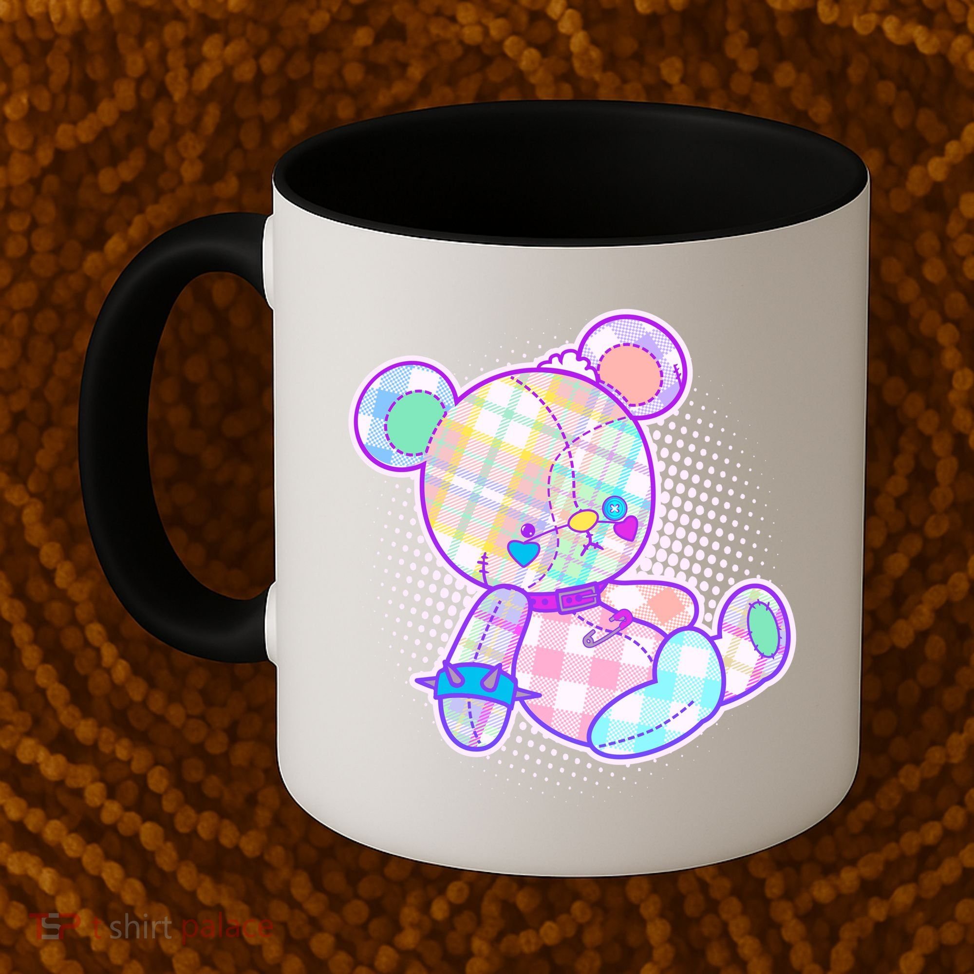 Pastel Kawaii Cute Goth Punk Teddy Bear Coffee Mug