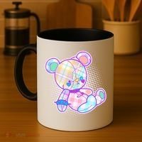 Pastel Kawaii Cute Goth Punk Teddy Bear Coffee Mug thumb 4