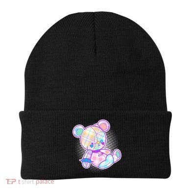Pastel Kawaii Cute Goth Punk Teddy Bear Beanie