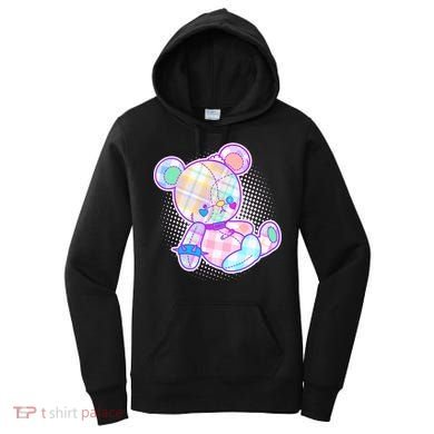 Pastel Kawaii Cute Goth Punk Teddy Bear Women's Hoodie