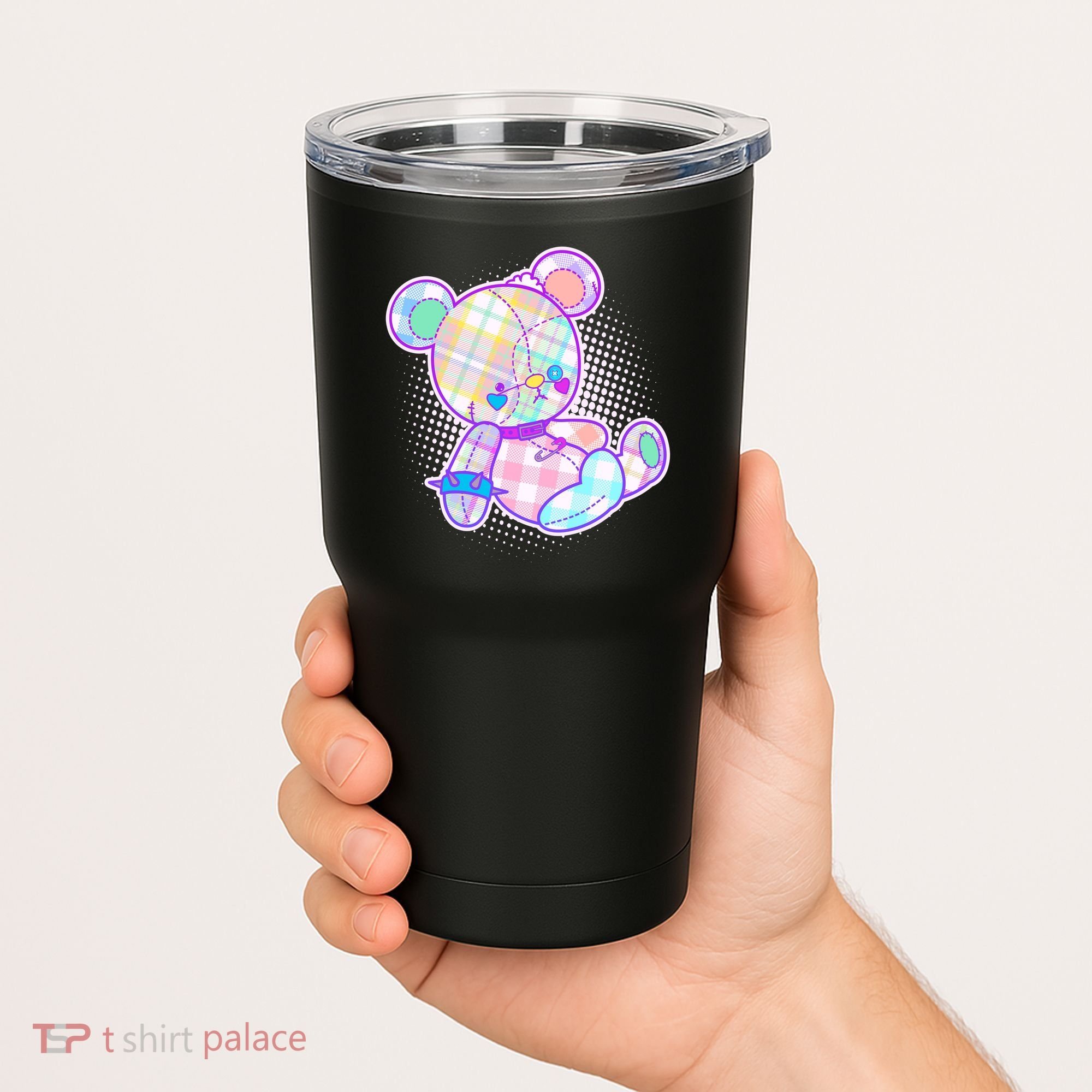 Pastel Kawaii Cute Goth Punk Teddy Bear Tumbler