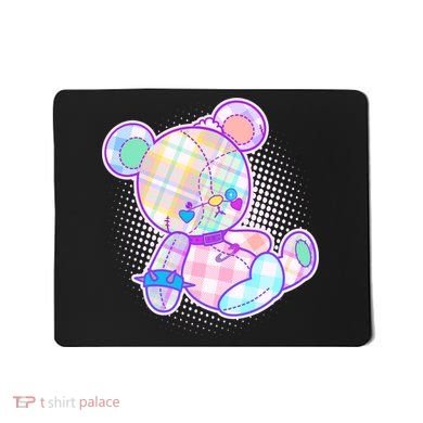 Pastel Kawaii Cute Goth Punk Teddy Bear Mousepad