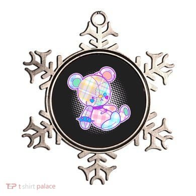 Pastel Kawaii Cute Goth Punk Teddy Bear Ornament