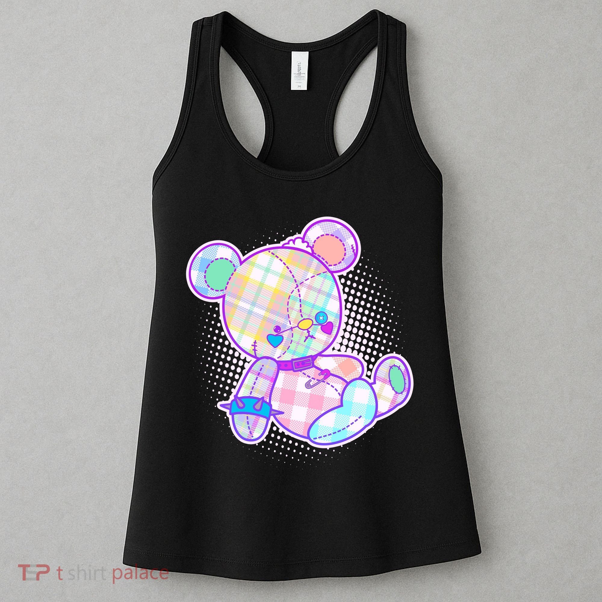 Pastel Kawaii Cute Goth Punk Teddy Bear Women's Tank Top