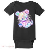 Pastel Kawaii Cute Goth Punk Teddy Bear Baby Bodysuit thumb 0