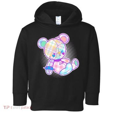 Pastel Kawaii Cute Goth Punk Teddy Bear Toddler Hoodie