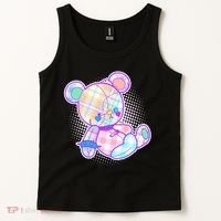 Pastel Kawaii Cute Goth Punk Teddy Bear Tank Top thumb 2