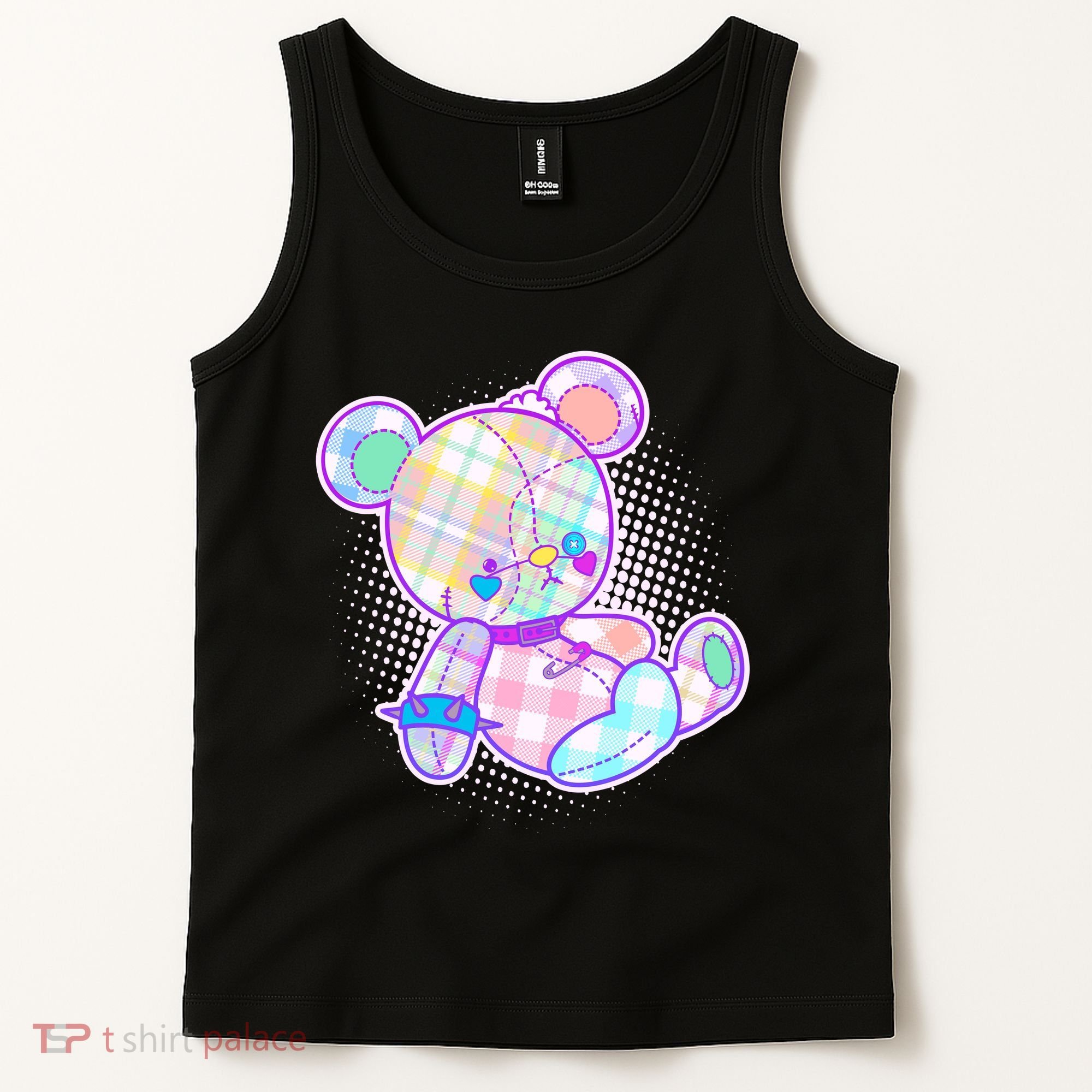 Pastel Kawaii Cute Goth Punk Teddy Bear Tank Top