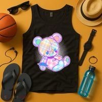 Pastel Kawaii Cute Goth Punk Teddy Bear Tank Top thumb 4
