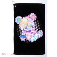Pastel Kawaii Cute Goth Punk Teddy Bear Golf Towel thumb 0