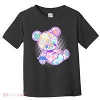 Pastel Kawaii Cute Goth Punk Teddy Bear Toddler T-Shirt thumb 0