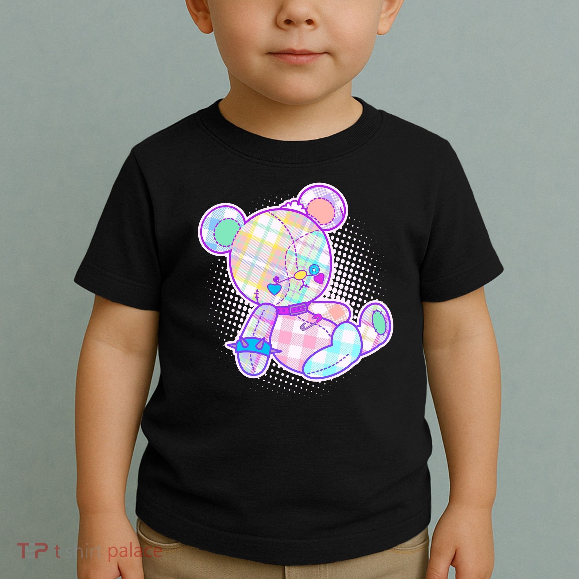 Pastel Kawaii Cute Goth Punk Teddy Bear Toddler T-Shirt
