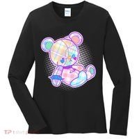 Pastel Kawaii Cute Goth Punk Teddy Bear Women's Long Sleeve Shirt thumb 0
