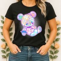 Pastel Kawaii Cute Goth Punk Teddy Bear Women's T-Shirt thumb 2