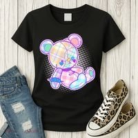 Pastel Kawaii Cute Goth Punk Teddy Bear Women's T-Shirt thumb 3