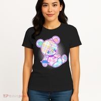 Pastel Kawaii Cute Goth Punk Teddy Bear Women's T-Shirt thumb 4