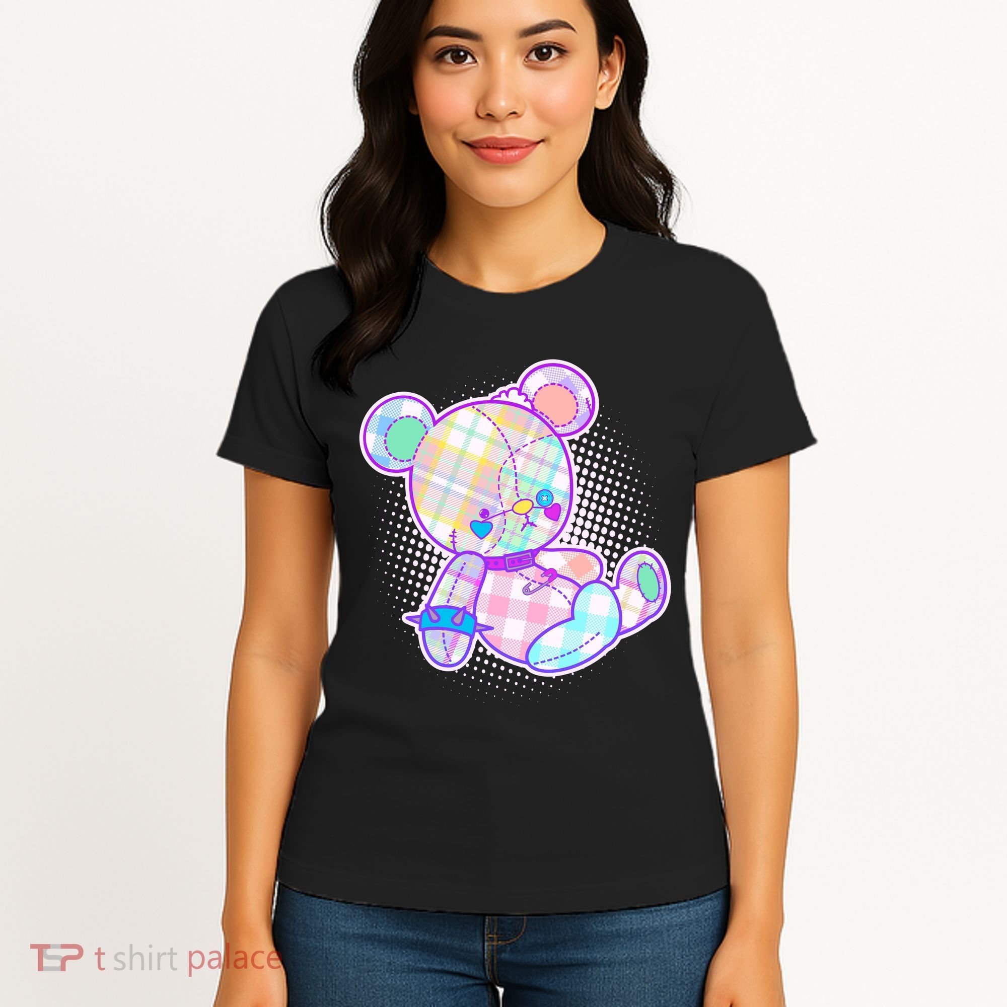 Pastel Kawaii Cute Goth Punk Teddy Bear Women's T-Shirt