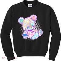 Pastel Kawaii Cute Goth Punk Teddy Bear Kids Sweatshirt thumb 0