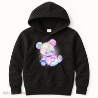 Pastel Kawaii Cute Goth Punk Teddy Bear Kids Hoodie thumb 0
