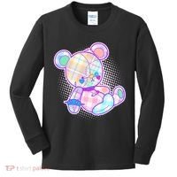 Pastel Kawaii Cute Goth Punk Teddy Bear Kids Long Sleeve Shirt thumb 0