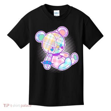 Pastel Kawaii Cute Goth Punk Teddy Bear Kids T-Shirt