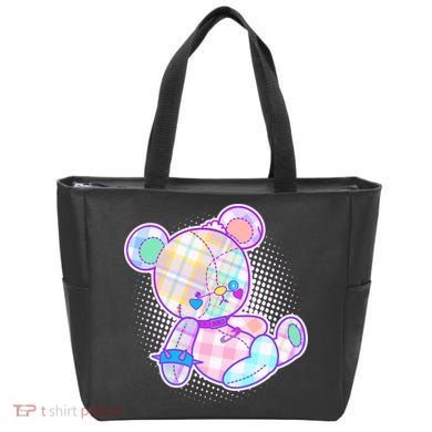 Pastel Kawaii Cute Goth Punk Teddy Bear Tote Bag