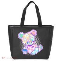 Pastel Kawaii Cute Goth Punk Teddy Bear Tote Bag thumb 0
