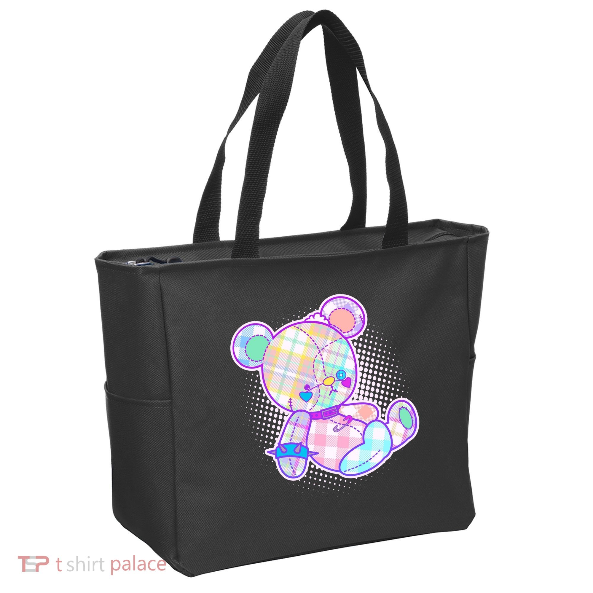 Pastel Kawaii Cute Goth Punk Teddy Bear Tote Bag
