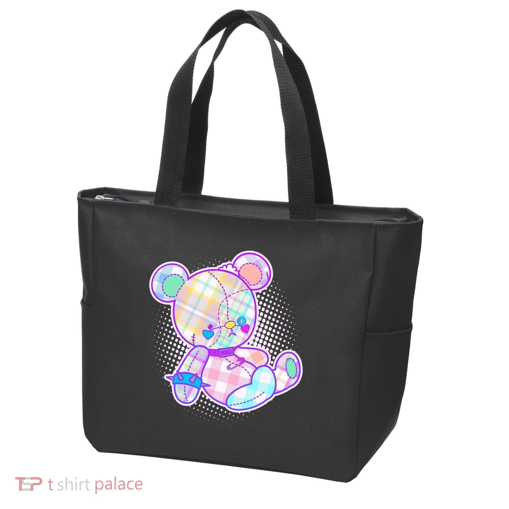 Pastel Kawaii Cute Goth Punk Teddy Bear Tote Bag