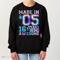 Pastel Made In '05 2005 16 Years of Being Awesome Birthday Women's Sweatshirt thumb 0