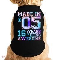 Pastel Made In '05 2005 16 Years of Being Awesome Birthday Doggie Tank thumb 0
