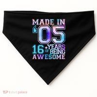 Pastel Made In '05 2005 16 Years of Being Awesome Birthday USA-Made Doggie Bandana thumb 0