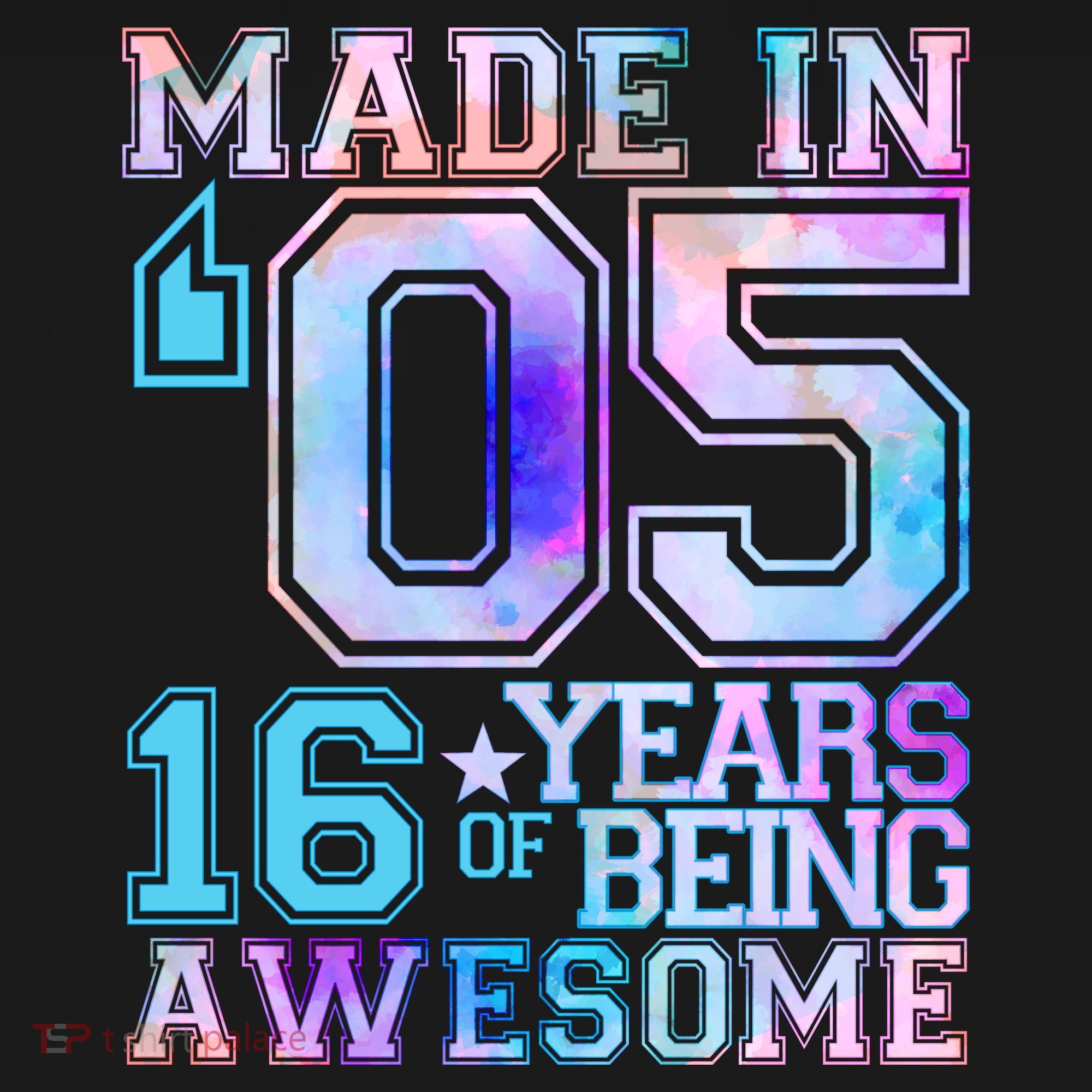 Pastel Made In '05 2005 16 Years of Being Awesome Birthday Hoodie