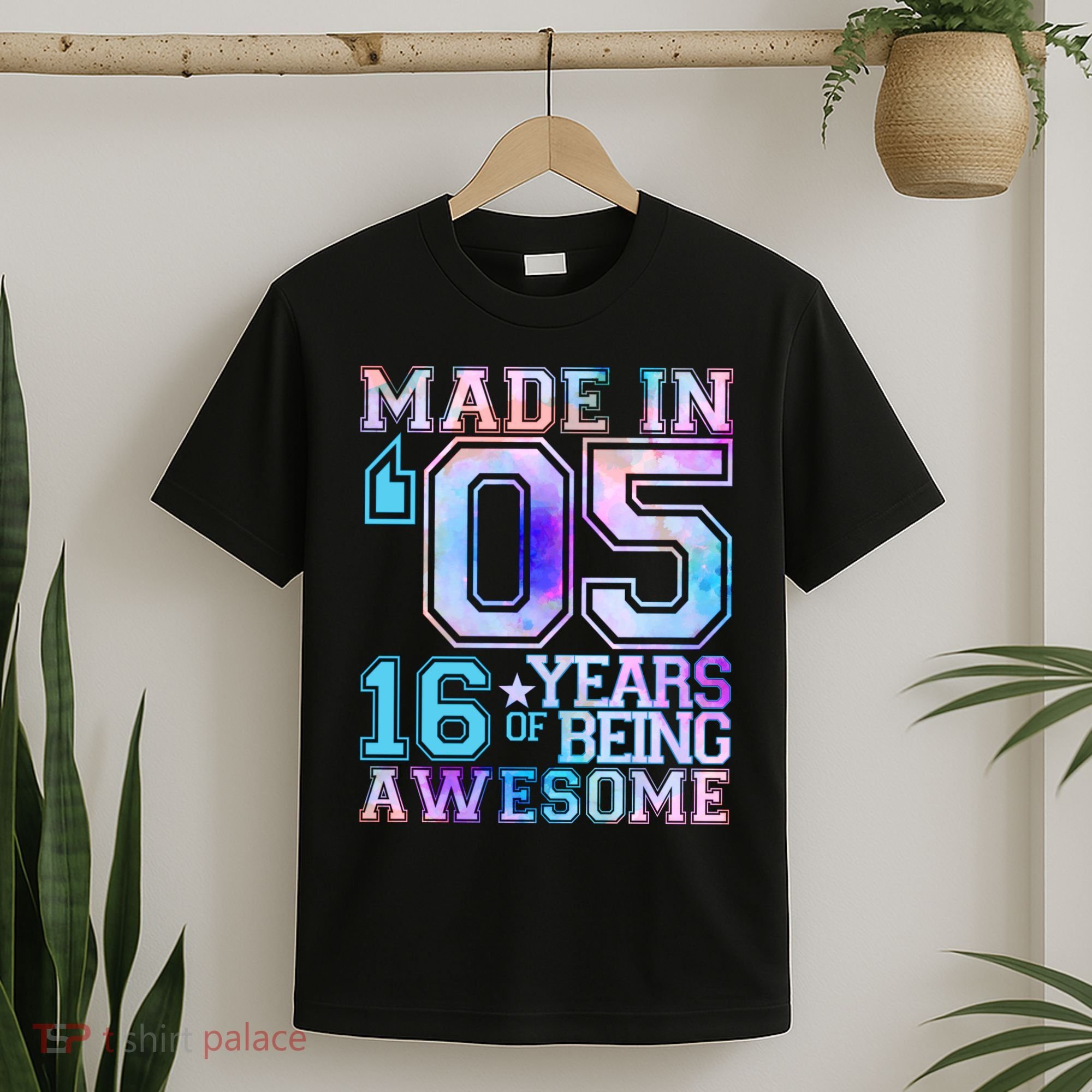 Pastel Made In '05 2005 16 Years of Being Awesome Birthday T-Shirt